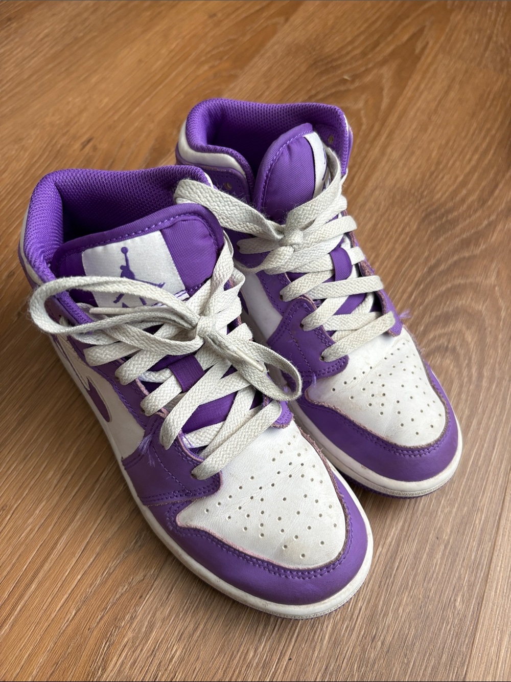 Nike Kids Purple and White High-Top Sneakers